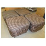 FOUR footstool/chairs on wheels