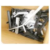 Cubicle parts, 2 boxes floor/wall moulding, weird table/cube components