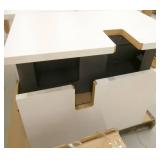 Cubicle parts, 2 boxes floor/wall moulding, weird table/cube components