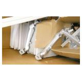 Pallet of monitor mounts, white boards, cube parts