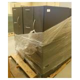 FOUR charcoal gray wardrobe lockers, metal, 23x23x52