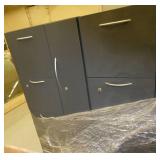 FOUR charcoal gray wardrobe lockers, metal, 23x23x52