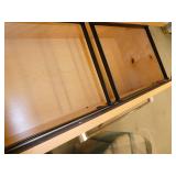 Two matching wood file cabinets 36x24x28 and 30x24x28