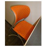 Three hi-top cafe tables and 6 chairs