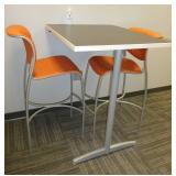 Three hi-top cafe tables and 6 chairs