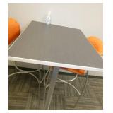 Three hi-top cafe tables and 6 chairs