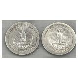 1937 Washington Quarter and 1945-S Washington Quarter (90% Silver)