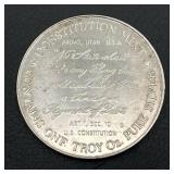 1973 U.S.S. Constitution 1 Troy Ounce Fine Silver Round
