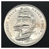 1973 U.S.S. Constitution 1 Troy Ounce Fine Silver Round