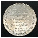 1973 U.S.S. Constitution 1 Troy Ounce Fine Silver Round