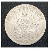 1917 Australian One Shilling Coin (0.925 Sterling Silver)
