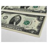 Lot of 6 Series 1976 'I' $2 Federal Reserve Notes