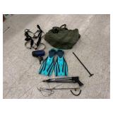 Scuba Equipment - Speargun, Diving Fins, Dive Light, Tank Harness & Gear Bag