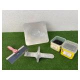 Sheetrock Supplies - 10" Knife, Hawk Plate, Foot Lifter & Screws