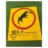 Metal Guard Dog on Duty Sign & Dog Reg. Sign