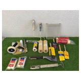Paint Supplies - Paint Mixer, Brushes, Rollers, Hand-Masker Dispenser & Scraper