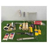 Paint Supplies - Paint Mixer, Brushes, Rollers, Hand-Masker Dispenser & Scraper
