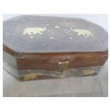 Elephant Carved Box 8 x 6 x 2"...