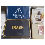 Storage Box and Metal and Wood Sign...