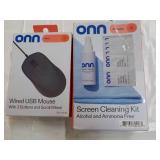 ONN Wired USB Mouse and Screen Clea...