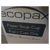 Case of 1000 paper 8 oz Soup Cups...