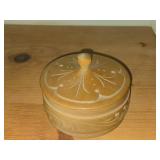 Handcarved Wooden Lidded Box 4-1/2'