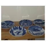 Porsgrund (Norway) Christmas Collector's Plates Set of 5