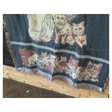Cat theme Throw Blanket 70'x45', Large Cat Pillow, Door Knob Cat Pillow
