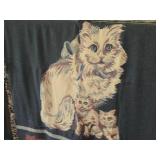 Cat theme Throw Blanket 70'x45', Large Cat Pillow, Door Knob Cat Pillow