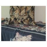 Cat theme Throw Blanket 70'x45', Large Cat Pillow, Door Knob Cat Pillow