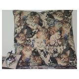 Cat theme Throw Blanket 70'x45', Large Cat Pillow, Door Knob Cat Pillow