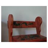 Vintage Children's Foot Stool - Handpainted Rosemaling