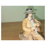 Candrean Handpainted Man Playing Bagpipes 6', Napco Little Seamstress Ceramic Figurine