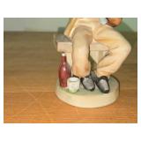 Candrean Handpainted Man Playing Bagpipes 6', Napco Little Seamstress Ceramic Figurine