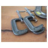 Lot of (5) C-Clamps 4' (x2) and 2' (x3)