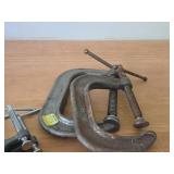 Lot of (5) C-Clamps 4' (x2) and 2' (x3)