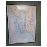 Professionally framed 4'X3' Southwest Florida Map