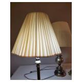 3 different Style Lamps 1 Adjustable Brass Floor lamp, 1 brass side table lamp, and 5' tall lamp
