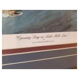 Very Rare Les Kouba and Bud Grant Signed Print 'Opening Day on Lake Mille Lacs'
