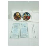 Vintage Star Trek The Next Generation Mini Plate Collection (2ct) Best of Both Worlds, Encounter At Farpoint. 1997 (with certificates of authenticity)