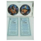 Vintage Star Trek The Next Generation Mini Plate Collection (2ct) Lieutenant Worf, Lieutenant Commander Data. 1997 (with certificates of authenticity)