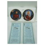 Vintage Star Trek The Next Generation Mini Plates Collection (2ct) Commander William T. Riker, Captain Jean-Luc Picard. 1997 (with certificates of authenticity)