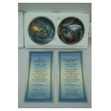 Vintage Star Trek The Next Generation Mini Plate Collection (2ct) Klingon Battlecruiser & U.S.S. Enterprise NCC-1701 (with certificates of authenticity)