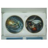Vintage Star Trek The Next Generation Mini Plate Collection (2ct) Klingon Battlecruiser & U.S.S. Enterprise NCC-1701 (with certificates of authenticity)