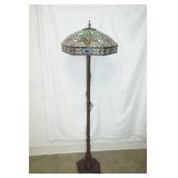 Tiffany Leaded Stained Glass Floor Lamp 62" tall