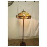 Tiffany Leaded Stained Glass Floor Lamp 62" tall