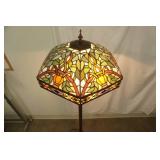 Tiffany Leaded Stained Glass Floor Lamp 62" tall