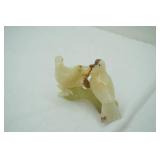 Vintage hand carved onyx stone figurine. Pair of Doves