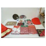 Vinyl Tablecloths, Serving Trays, Silver Plate?