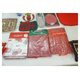 Vinyl Tablecloths, Serving Trays, Silver Plate?